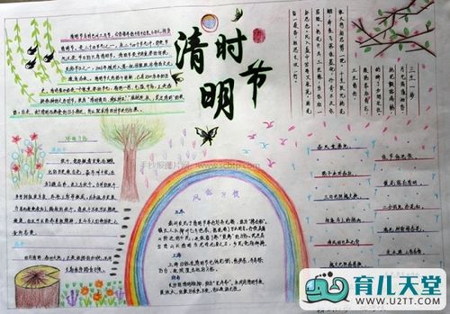 清明节手抄报图片题目,初中生"清明节"手抄报比赛