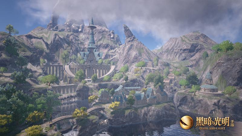 屹立于魔法大陆之上的精美建筑,《黑暗与光明手游》三大主城曝光