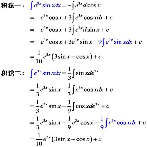 微积分问题 解微积分符号下e^(3x)sinx dx