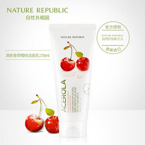 特价洗面奶韩国女_韩国nature republic自然共和国清新香草樱桃洁面乳