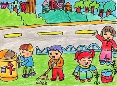 画儿童捡垃圾的手抄报 垃圾食品手抄报