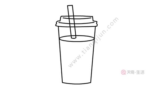 珍珠奶茶简笔画画法 珍珠奶茶简笔画步骤