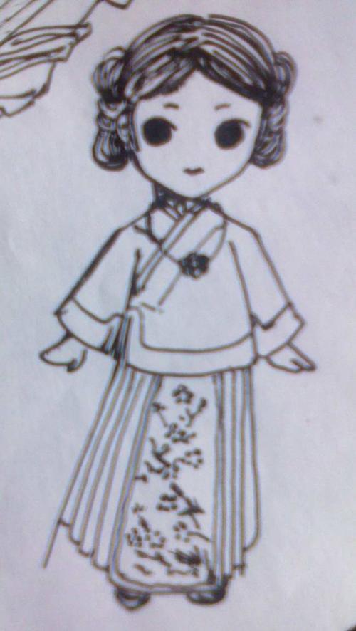 古代唯美女子简笔画