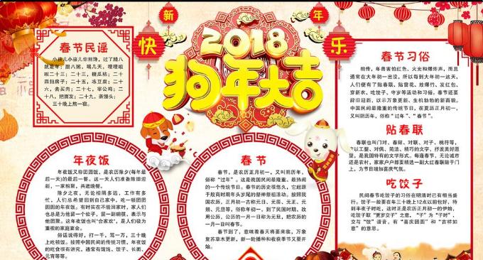 新年快乐的小报