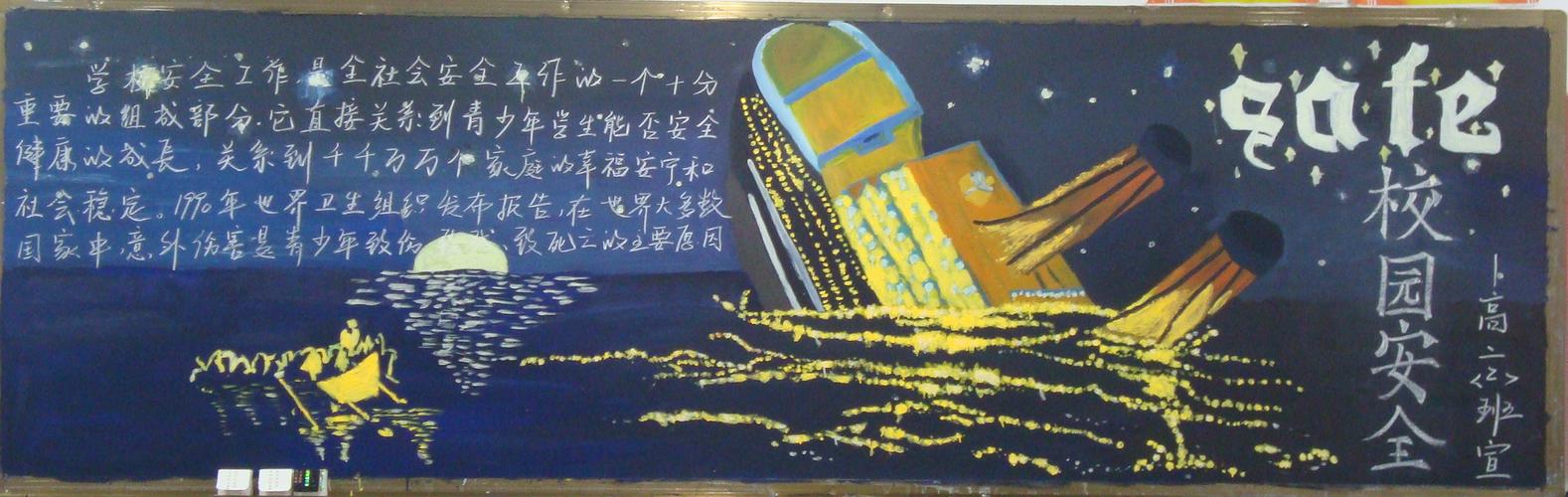 开展了以校园安全为主题的黑板报评比活动