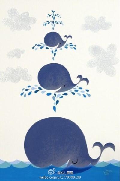 手绘小鲸鱼 - 堆糖,美图壁纸兴趣社区