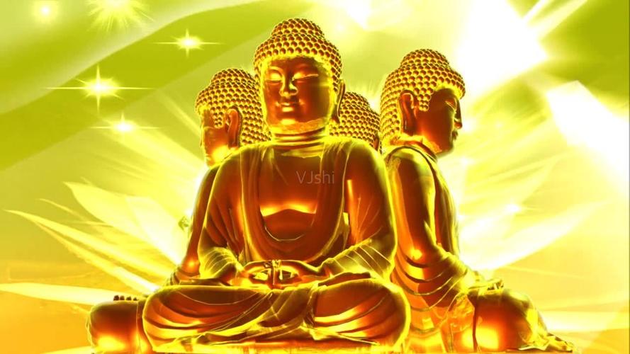 原创金色佛像闪光高清动态视频片头素材模板下载