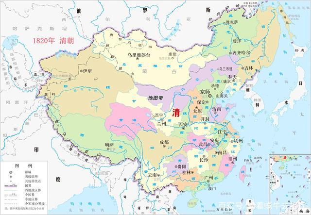 1820年,极盛时期的清朝疆域版图