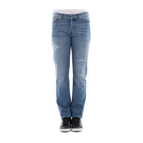 迪奥桀傲/dior homme 18年秋冬 男士 百搭 蓝色 男士牛仔裤 863ds11t