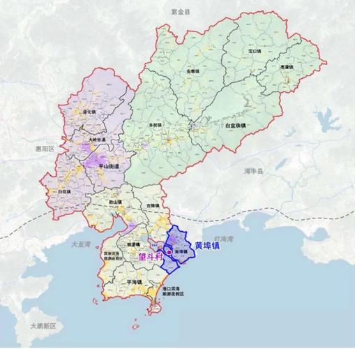 可先睹为快  黄埠镇在惠东县的位置 黄埠镇隶属于广东省惠州市惠东县