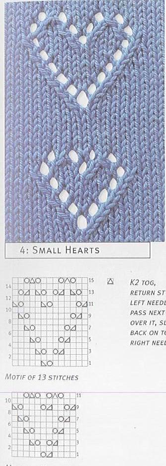 【棒针花样】爱心图解