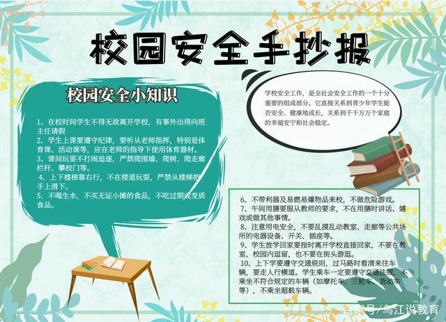 手抄报校园安全手抄报
