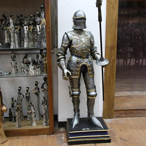 武士盔甲摆件欧洲古代士兵模型铠甲勇士中世纪骑士户外