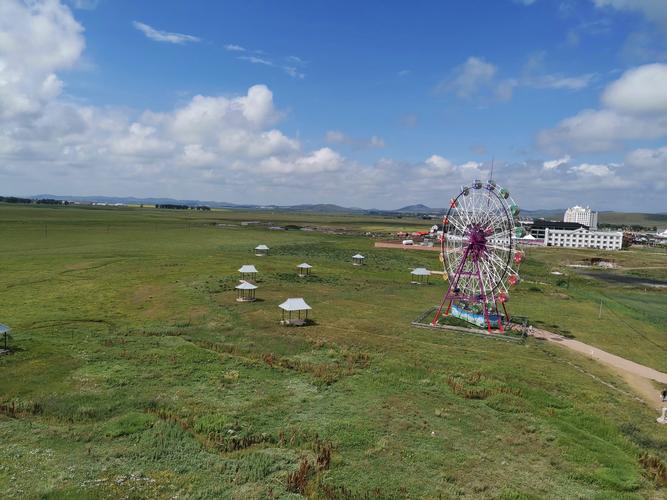 高空俯视皇家鹿苑湿地公园美景