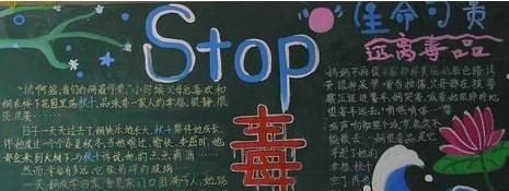 高中禁毒简单的黑板报设计图