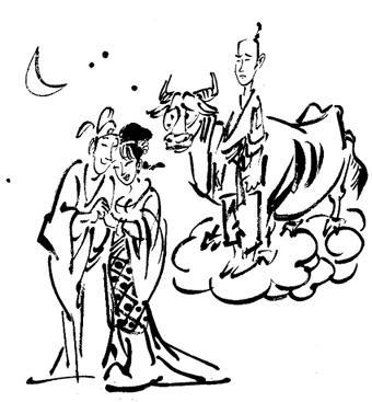 简笔画 手绘 线稿 340367牛郎与牛的恋爱季七夕牛郎织女简笔画 七夕节