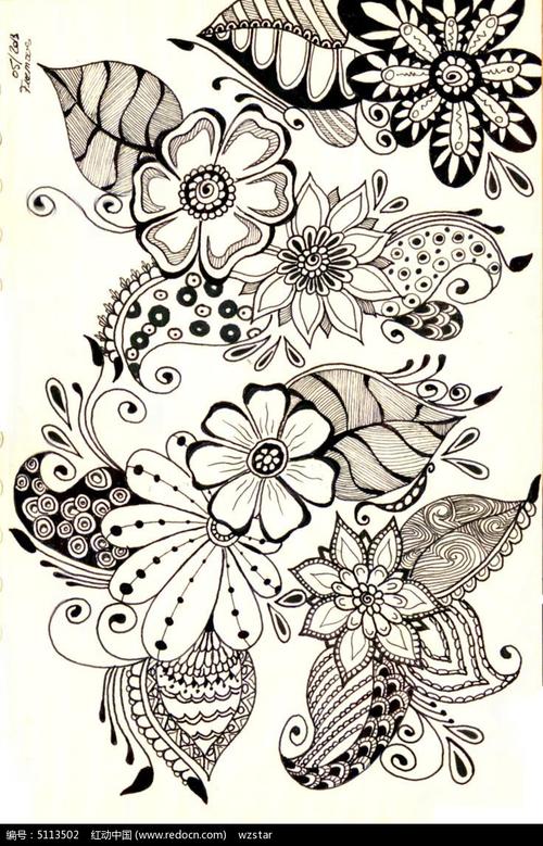 花朵树叶装饰画图片