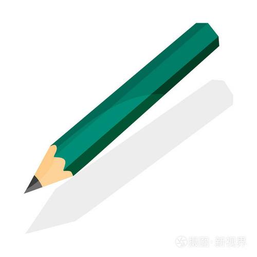 削尖详细的木制铅笔,孤立的白色背景上的矢量图