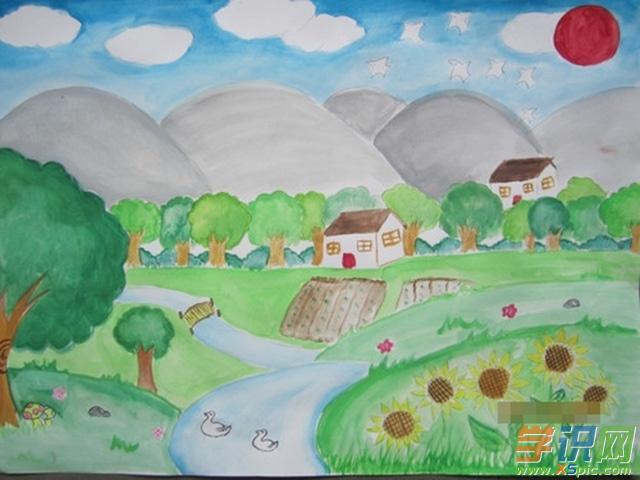 关于美丽乡村绘画图片欣赏