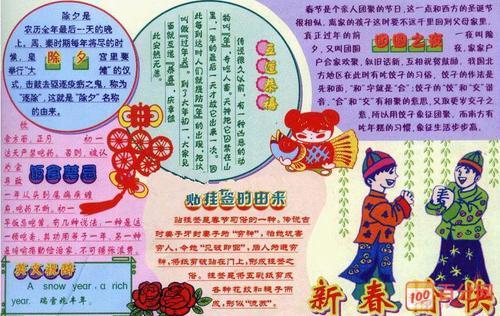 关于春节的诗句的手抄报 春节的手抄报