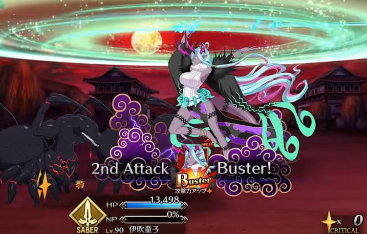 fgo五星剑阶伊吹童子动作建模化身八岐大蛇一路闪电带火花