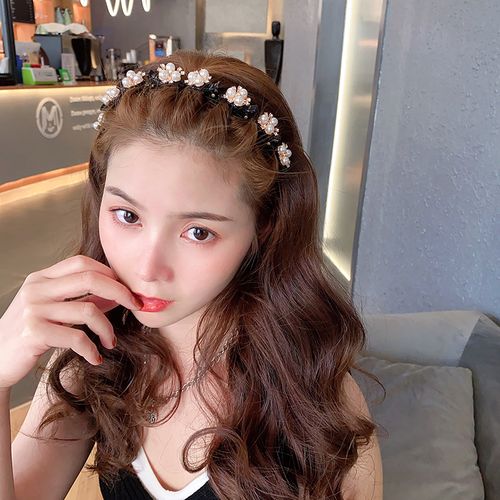 2021年新款网红编发发箍珍珠刘海碎发神器发卡懒人发夹洗脸头箍女