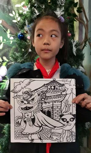 《舞狮》中级线描速写画20201210