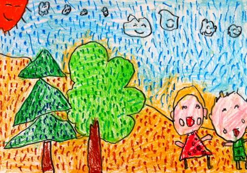 郊游/少儿绘画作品/儿童画/网络美术馆_中国少儿美术教育网