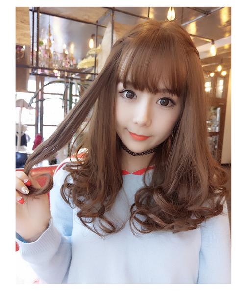 推荐黛秀女空气刘海梨花头逼真网红假发