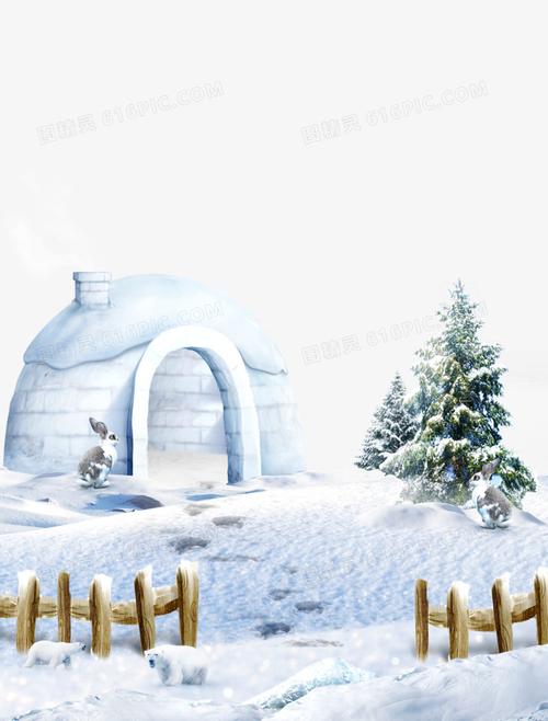 雪房子图案