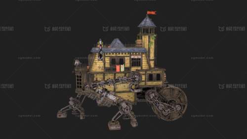 移动房子 移动城堡 移动建筑 机械朋克建筑