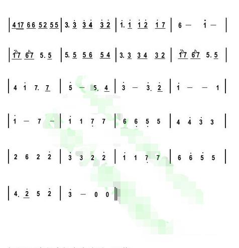 《卡农》的数字钢琴简谱?