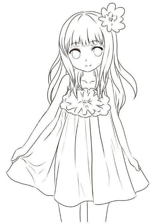 【黑白线稿】美漫卡通画,动漫小美女!精品线稿!