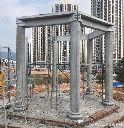 混凝土六角凉亭图片,水泥凉亭厂家安装双层六角凉亭方法是怎样的