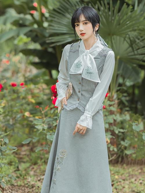 民国小洋装两件套秋冬复古名媛高端法式财阀大小姐高级感裙子套装