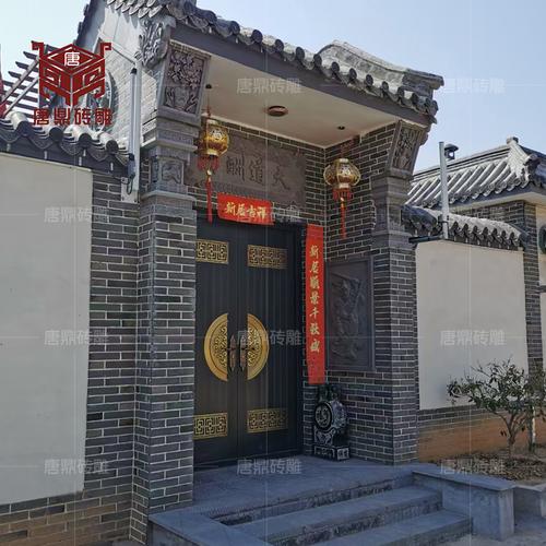 古建砖雕中式庭院仿古砖雕浮雕青砖雕刻徽派门楼回纹箍头戗檐博风