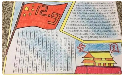 铭记129永存爱国情手抄报内容