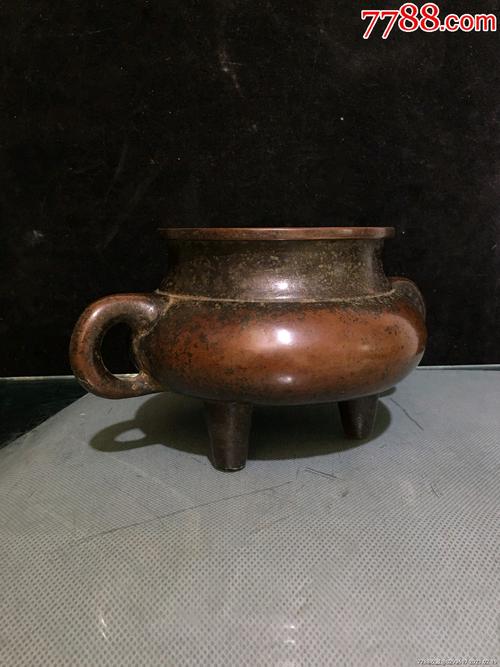 大明宣德年制,紫铜三足贯耳铜香炉!-价格:2650.0000元