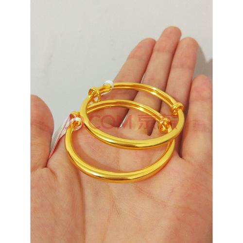 老凤祥同款宝宝手镯婴儿金镯子9999足金包银实心新款时尚满月百天周岁