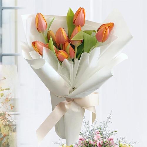 鲜花 同城配送进口郁金香花束生日礼物送老师妈妈长辈