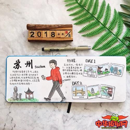 好看的旅行手帐排版设计苏州旅游攻略