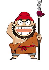 卡通张飞彩色人物线描