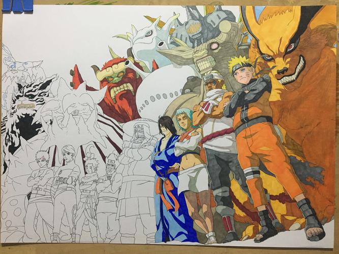 手绘火影忍者海报