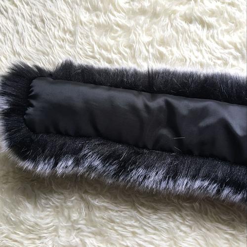 羽绒服棉服呢大衣人造毛毛领 高仿狐狸毛领 大毛领黑灰色工厂批发