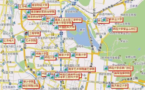 南京各大学分布图,新校本校都要,尤其是仙林