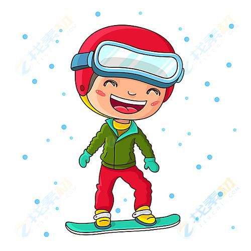卡通滑雪人物图标矢量素材下载