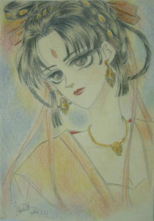 这是我最喜欢的漫画家之一游素兰的《倾国怨伶》的李盈公主,美若天仙