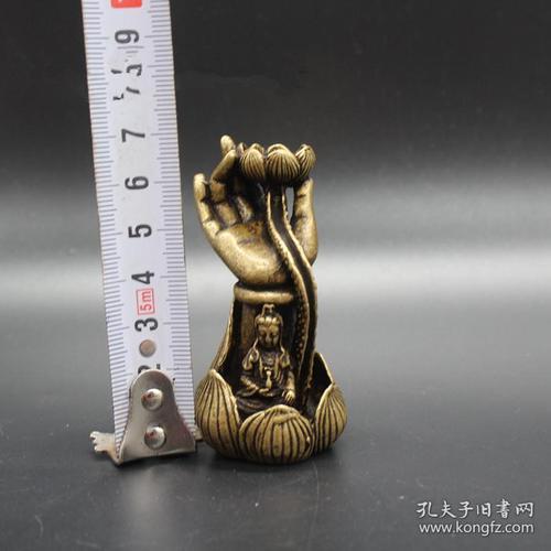 古玩杂项收藏小摆件实心摆件莲花观音香插