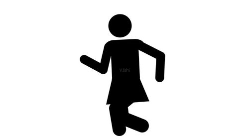 商务女跑步动画走路黑白小人_1920x1080_高清视频素材