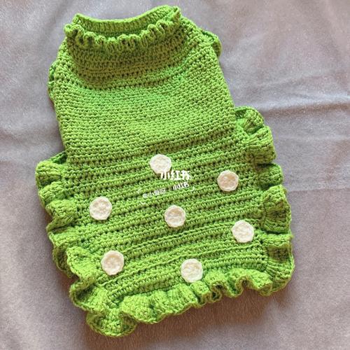 给狗狗量身钩织的小毛衣_毛衣_狗狗_泰迪_钩针编织_兴趣爱好_手工